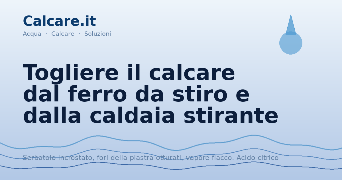 Togliere il calcare dal ferro da stiro e dalla caldaia stirante ...